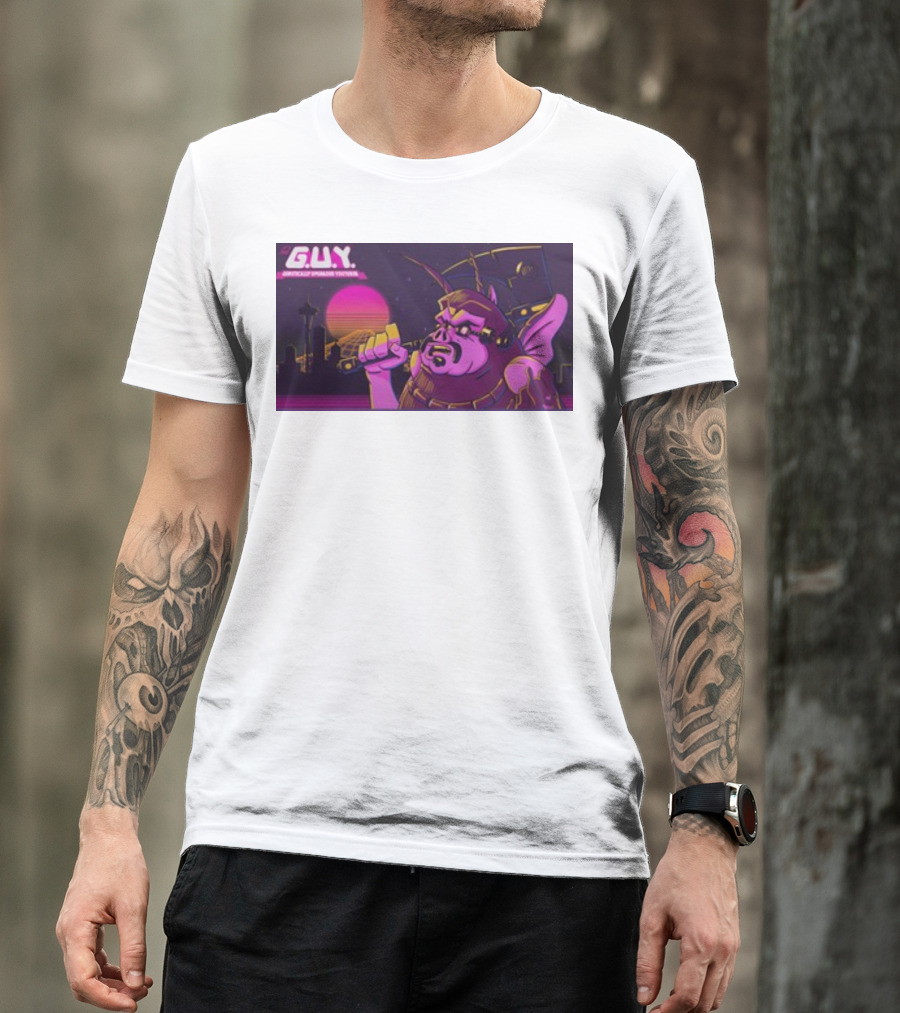 Gundamishere G.U.Y. Generically Upgraded New Retro Sci-Fi Neon T-Shirt
