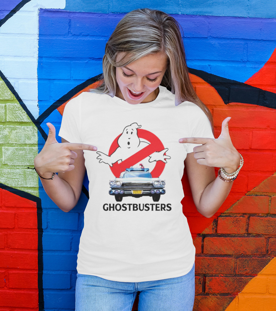 Ghostbusters No Ghost Logo Ecto-1 Car T-Shirt