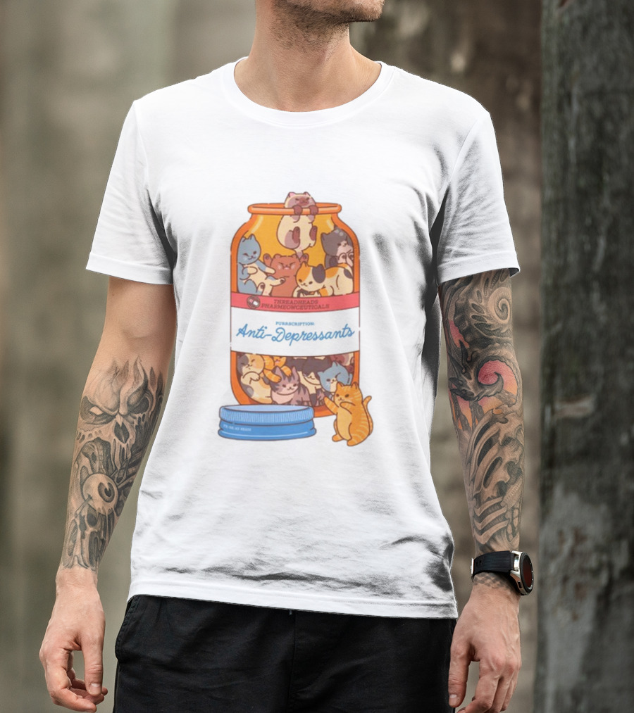 Threadhead Pharmacopeuticals Purrscription Anti-Depressants T-Shirt