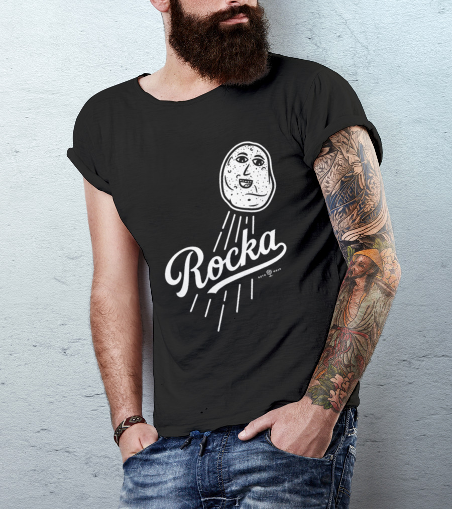 Therealdodgerhogs Rocka Potato Head Illustration Roto Wear T-Shirt