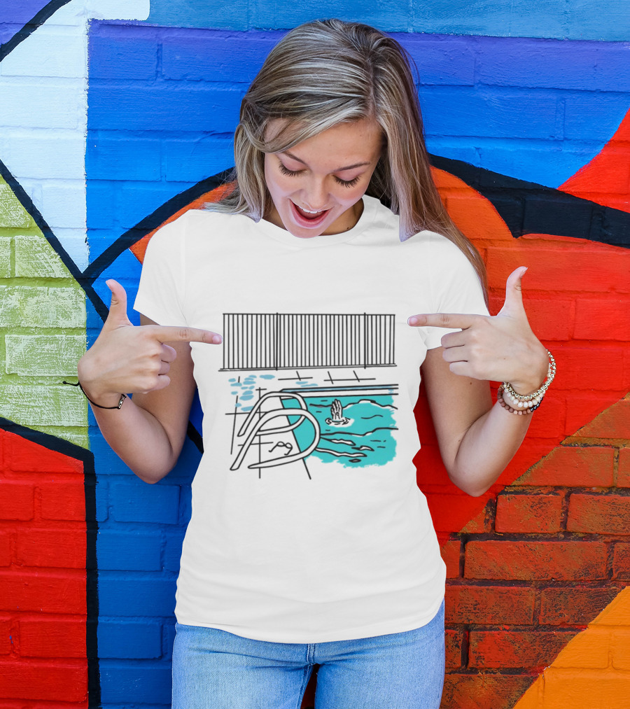 Drewmonson I'm Dead Pool Blue Water Hand Fence T-Shirt