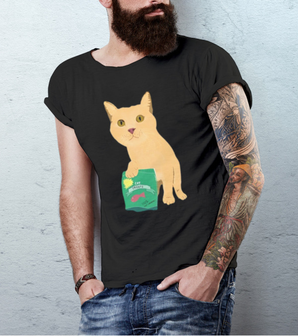 KatRose Cat Treats 100% Fish Formula Cat Holding Green Package T-Shirt