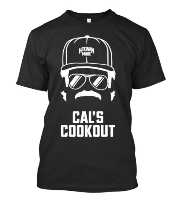 H-Town Made Cal's Cookout Retro Sunglasses And Mustache T-Shirt