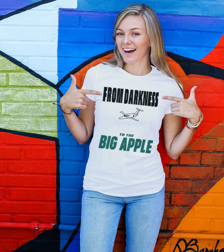 From Darkness To The Big Apple With Mountain And Plane T-Shirt