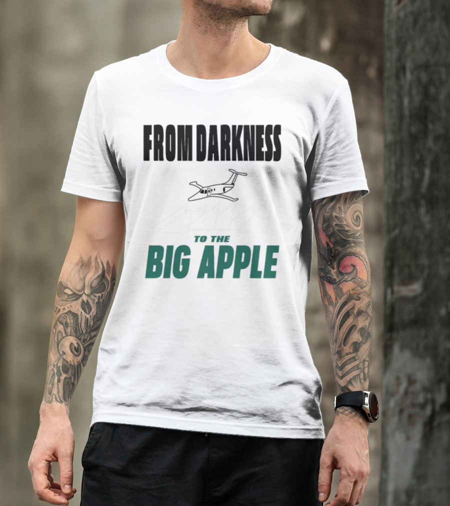 From Darkness To The Big Apple With Mountain And Plane T-Shirt