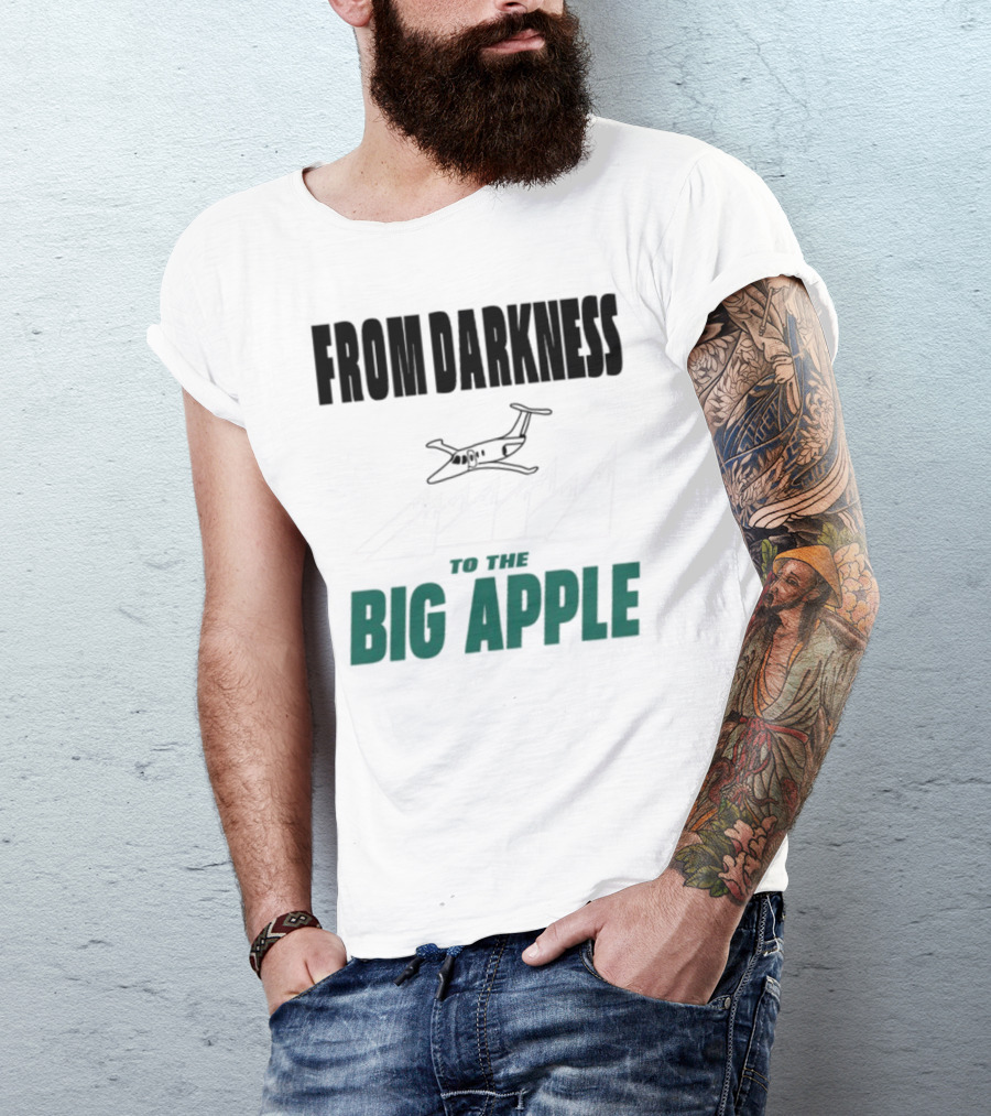 From Darkness To The Big Apple With Mountain And Plane T-Shirt