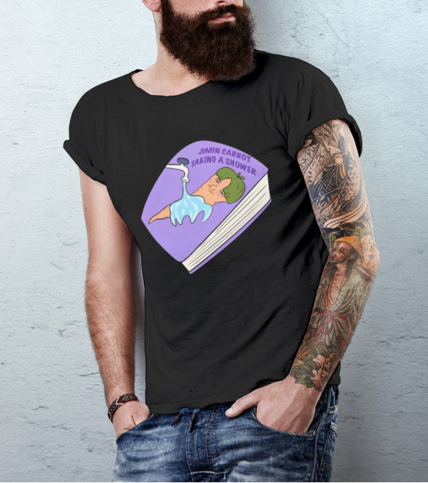 Jimin Carrot Taking A Shower Book T-Shirt