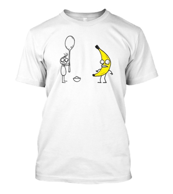 Rejected Spoon Sad Faced Banana Confrontation In Darkness T-Shirt