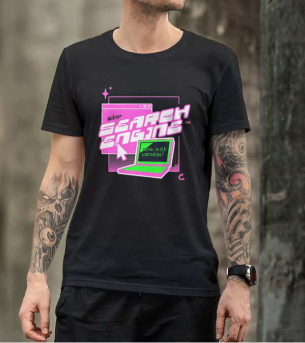 The Search Engine Now With Carnitas Neon Retro Computer Graphics T-Shirt