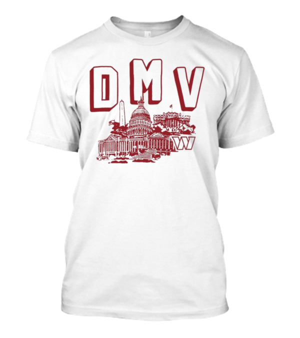 Washington Commanders DMV Capitals Skyline Monuments W T-Shirt