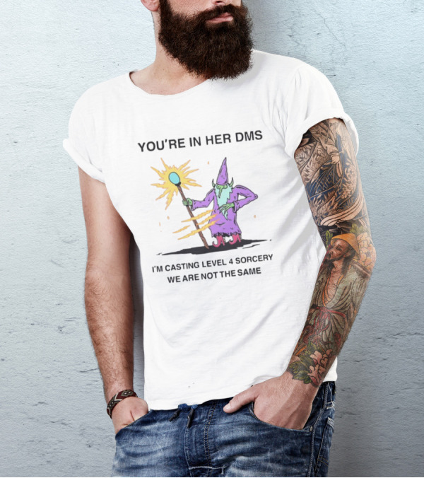 You're In Her DMs I'm Casting Level 4 Sorcery Wizard We Are Not The Same T-Shirt