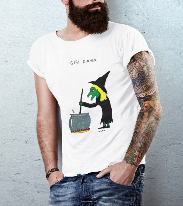 Matt Gray Girl Dinner Witch Cauldron Brewing T-Shirt