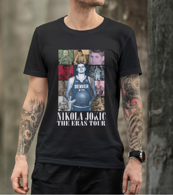 Nikola Jokic Denver Basketball Evolution Through The Eras Tour T-Shirt