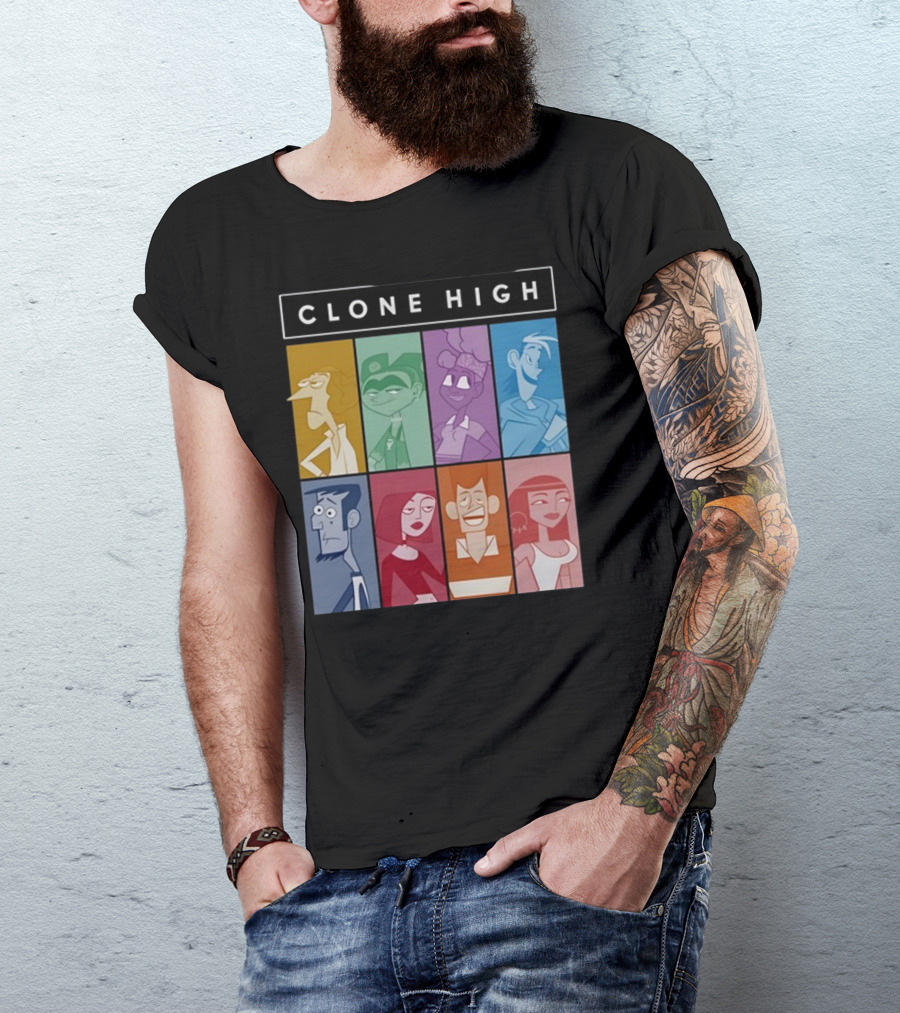 Clone High Character Blocks Cast Montage T-Shirt