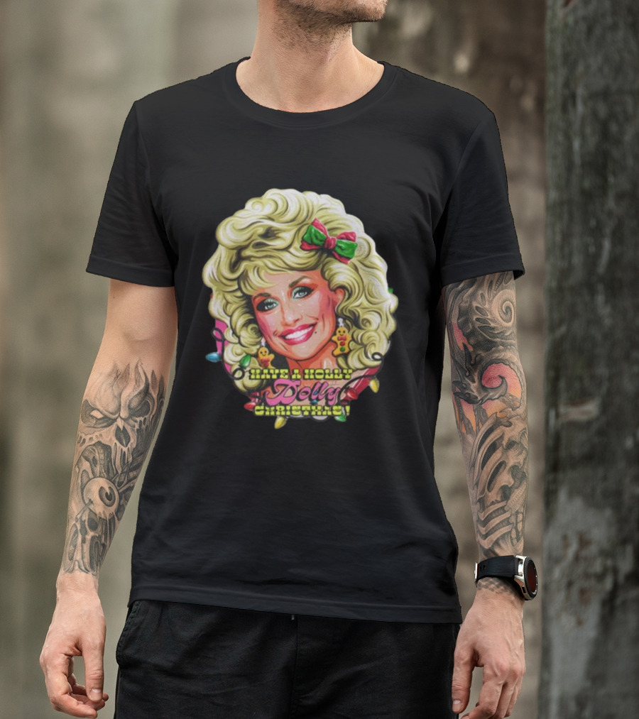 Nordacious Have A Holly Dolly Christmas Retro Style With Lights And Holiday Cheer T-Shirt