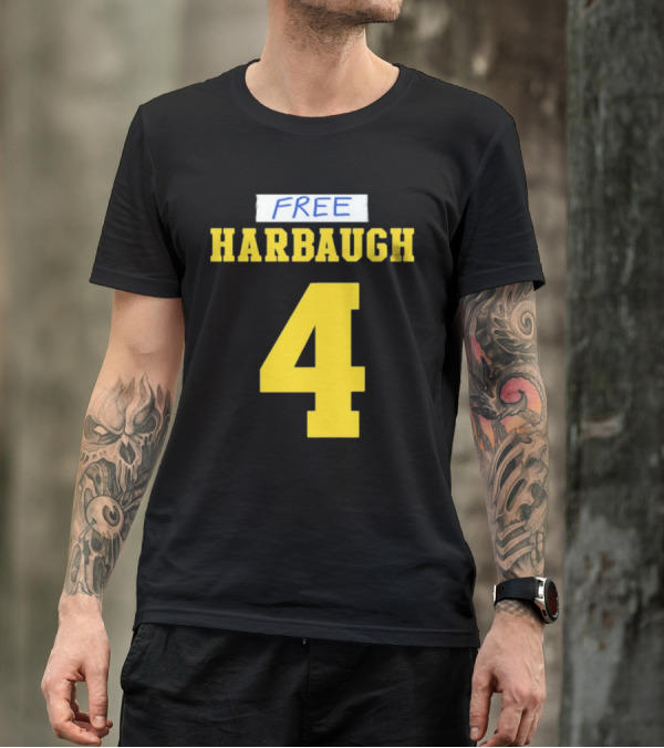 Free Harbaugh 4 J.J. McCarthy Michigan T-Shirt