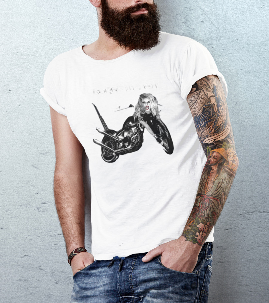 Born This Way Album Motorcycle Lady Gaga T-Shirt