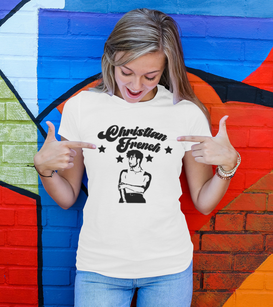 Christian French Music Fan Art Black Stars T-Shirt