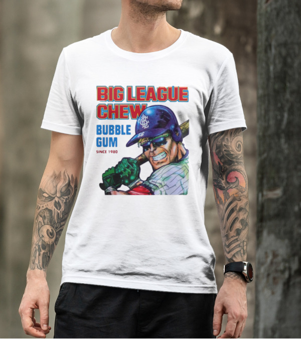 Big League Chew Bubble Gum Since 1980 Baseball Player T-Shirt