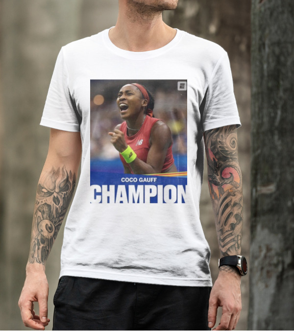Coco Gauff Champion ESPN Tennis New Balance T-Shirt