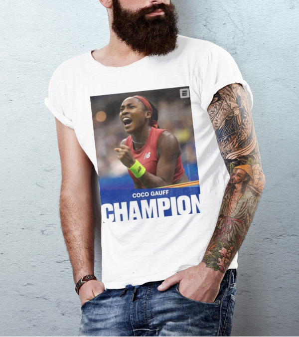 Coco Gauff Champion ESPN Tennis New Balance T-Shirt