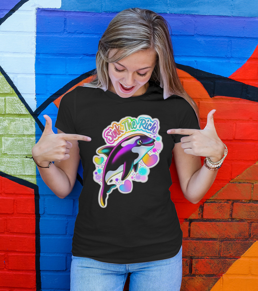 Sink The Rich Theartsyalien Bigcartel Colorful Orca Hearts T-Shirt