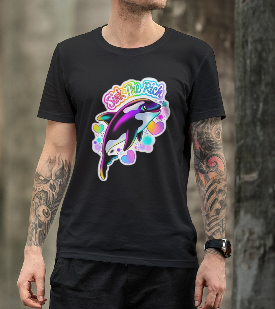 Sink The Rich Theartsyalien Bigcartel Colorful Orca Hearts T-Shirt