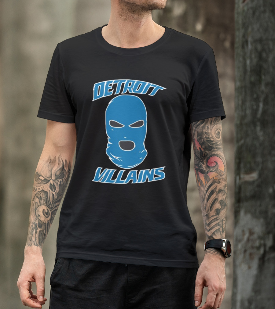 Detroit Villains Blue Mask T-Shirt