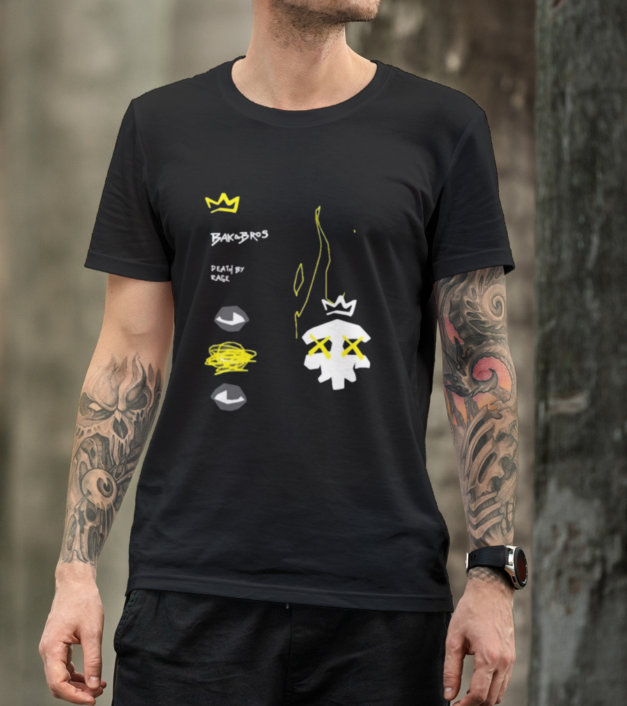 Baka Bros Death By Rage Family Crown Skull T-Shirt
