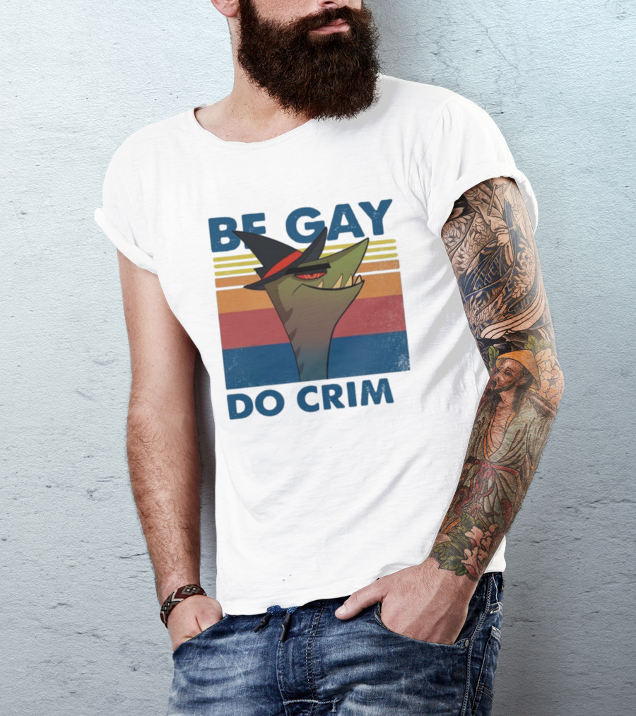 Helluva Boss Be Gay Do Crime Retro Style Snake In Hat T-Shirt