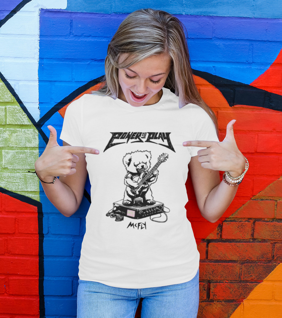 Power To Play Bear McFly Guitar Amplifier T-Shirt