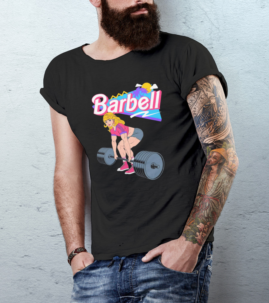 Raskolapparel Barbell Barbie Retro Workout Vibes T-Shirt