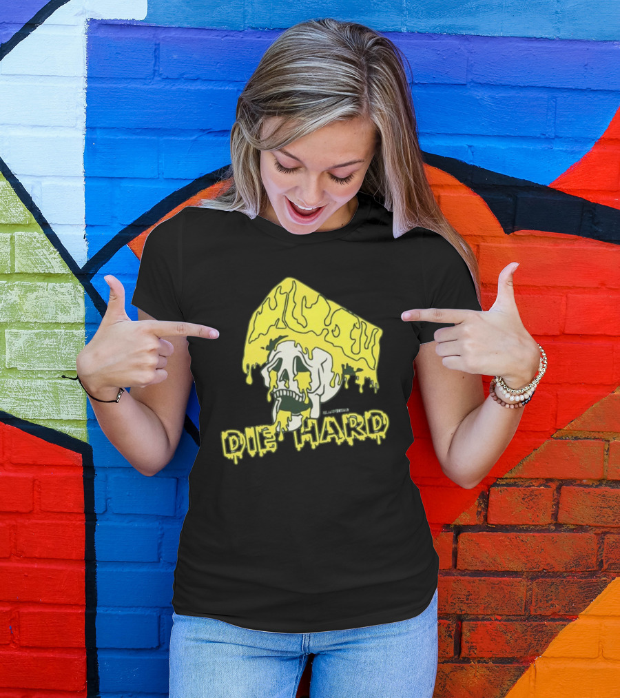 Die Hard Cheesehead Melting Skull T-Shirt