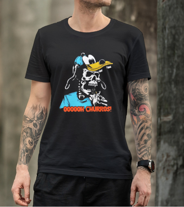 Oooooh Churros Skeleton Dog Character Eating Snack T-Shirt