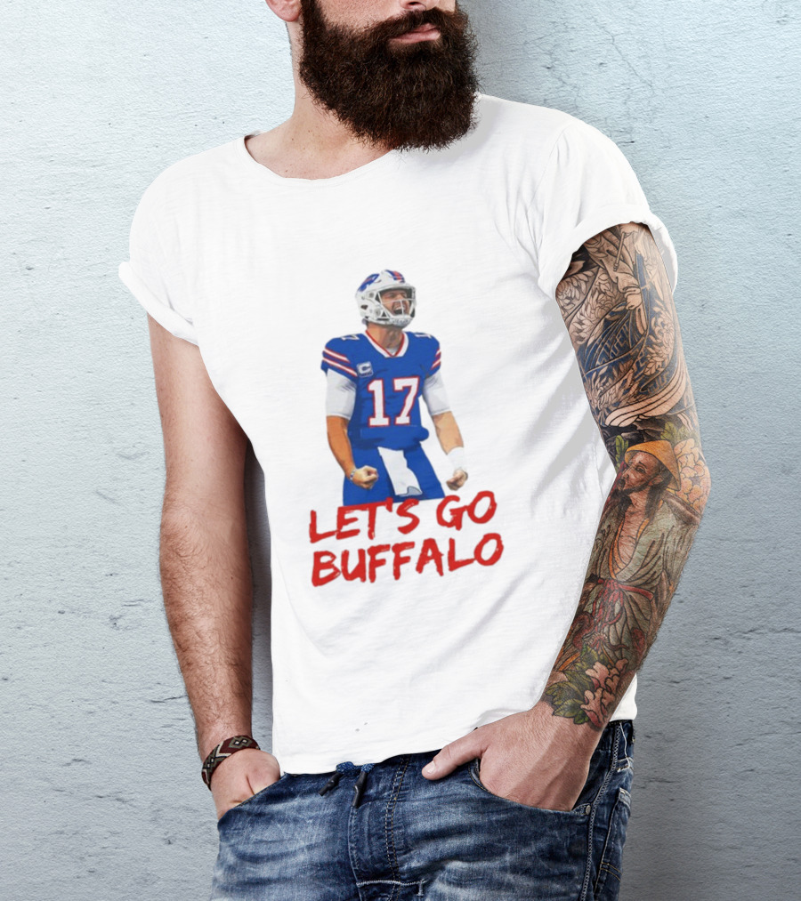 VictoryShirtsStore Josh Allen 17 Let's Go Buffalo Football Player T-Shirt