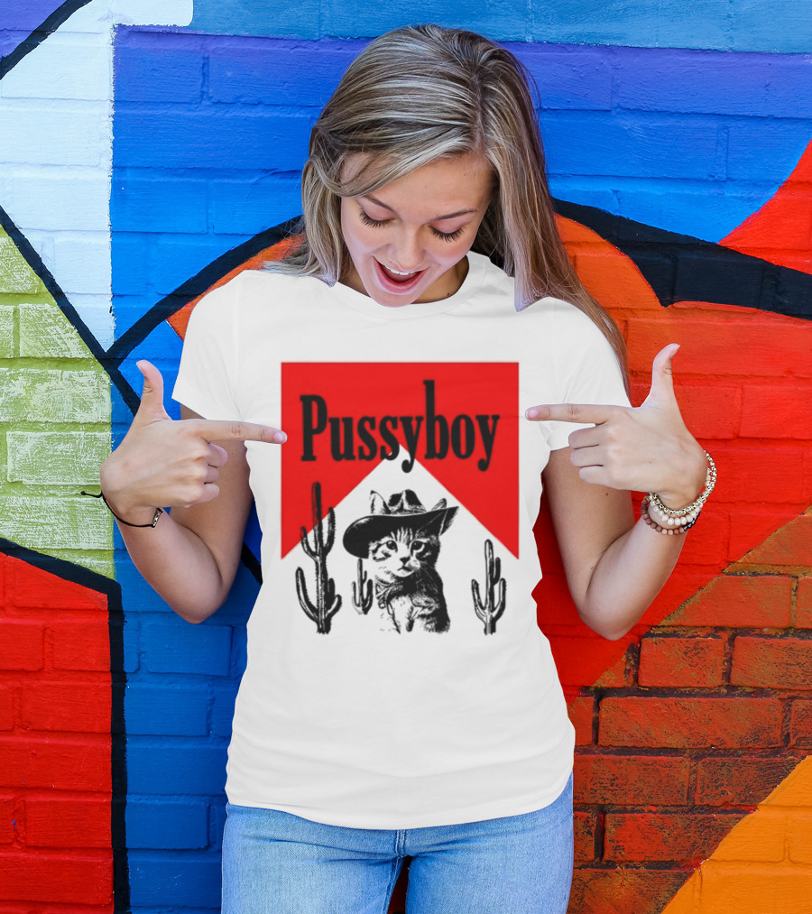 Pussyboy Cat Cactus Cowboy Hat Ezra Miche T-Shirt