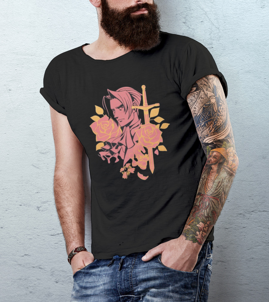 Fangamer King Of Prosecutors Miles Edgeworth Roses Sword Medallion T-Shirt