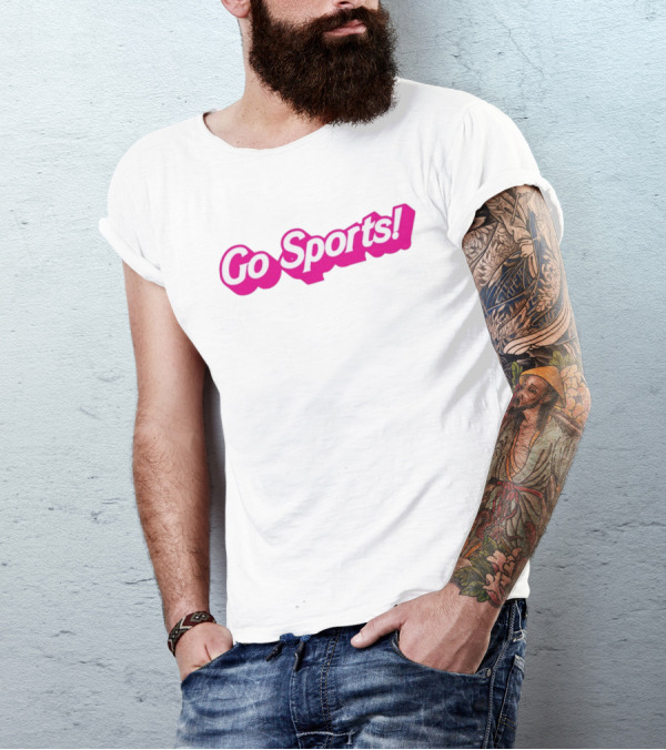 Go Sports Barbie Logo Style Text Playful Pink T-Shirt