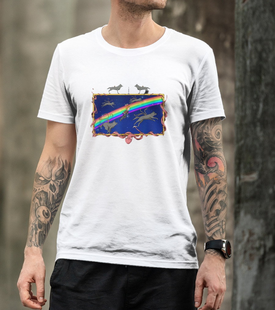 Capcom Resident Evil 4 The Masterpiece Theater I'm Tired Rainbow Flying Dogs T-Shirt