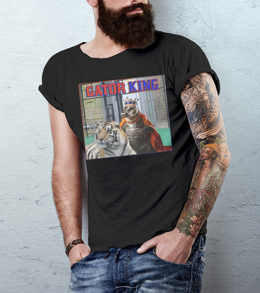 Gator King Crowned Alligator With Tiger T-Shirt