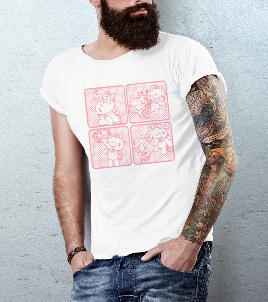 Morichack Ironmouse X GloomyBear Pink Graphic Quadrants T-Shirt