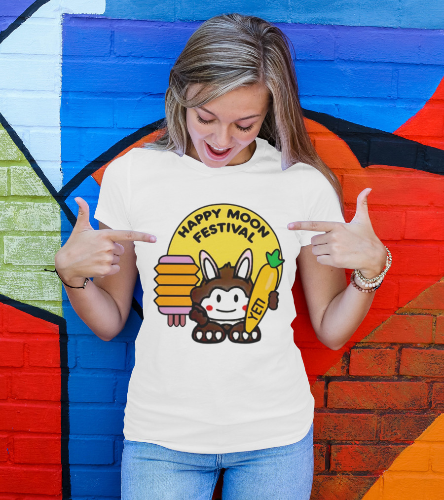 Rockstar Games Happy Moon Festival Yeti Lantern Rabbit T-Shirt