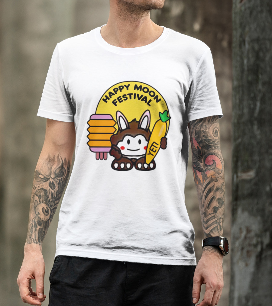 Rockstar Games Happy Moon Festival Yeti Lantern Rabbit T-Shirt