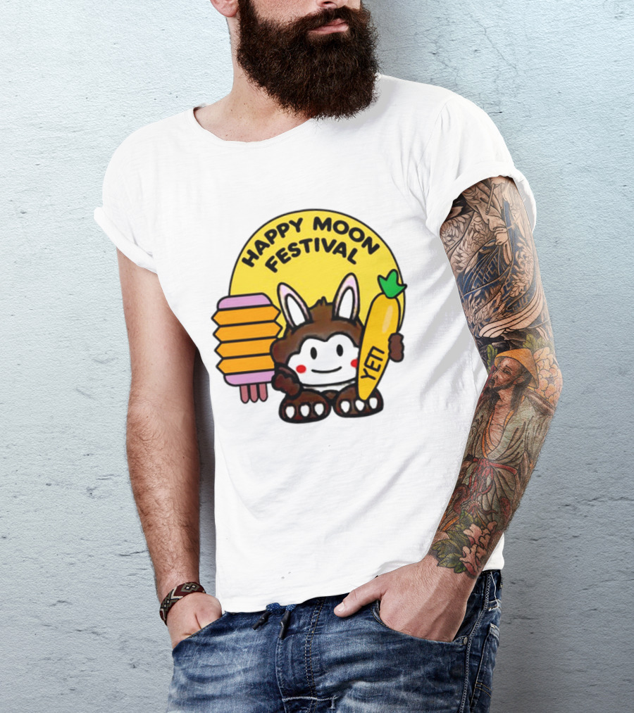 Rockstar Games Happy Moon Festival Yeti Lantern Rabbit T-Shirt