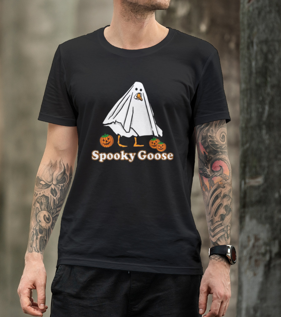 Spooky Goose Pumpkin Ghost Costume Halloween T-Shirt
