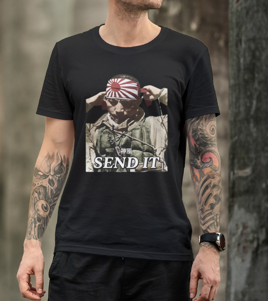Kamikaze Pilot 神風 Send It T-Shirt