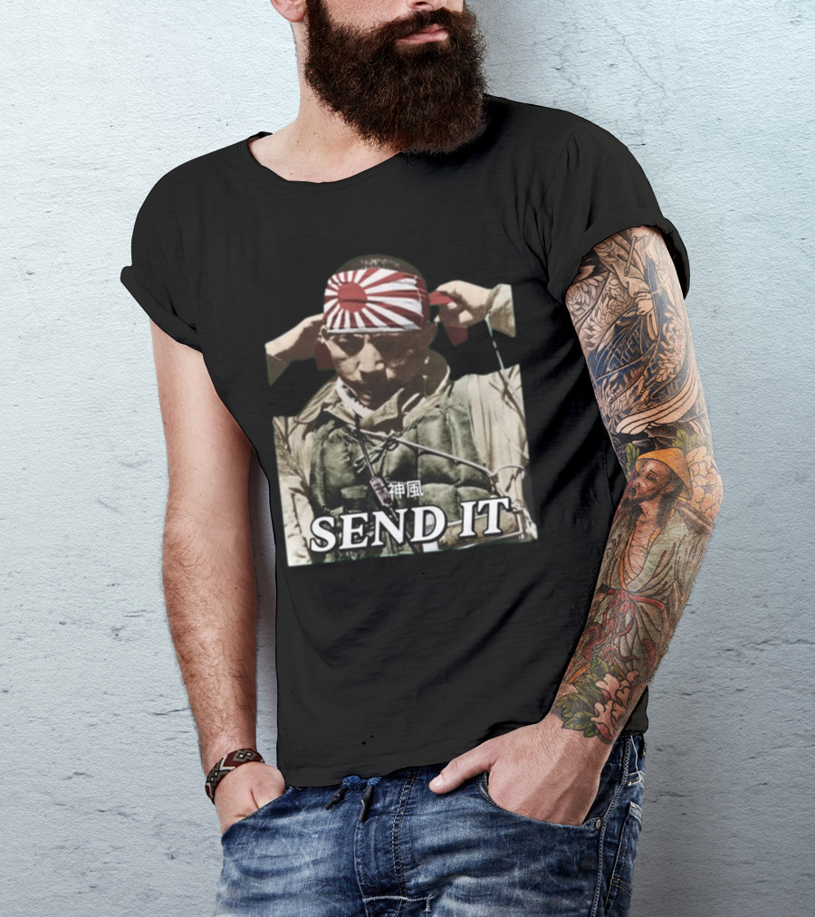 Kamikaze Pilot 神風 Send It T-Shirt