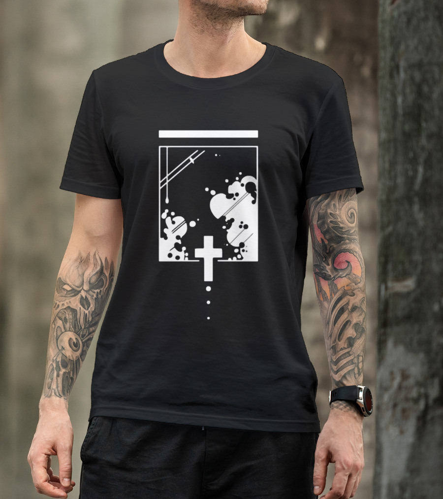 Kuro Casual Drip Infusion Symbol With Cross T-Shirt