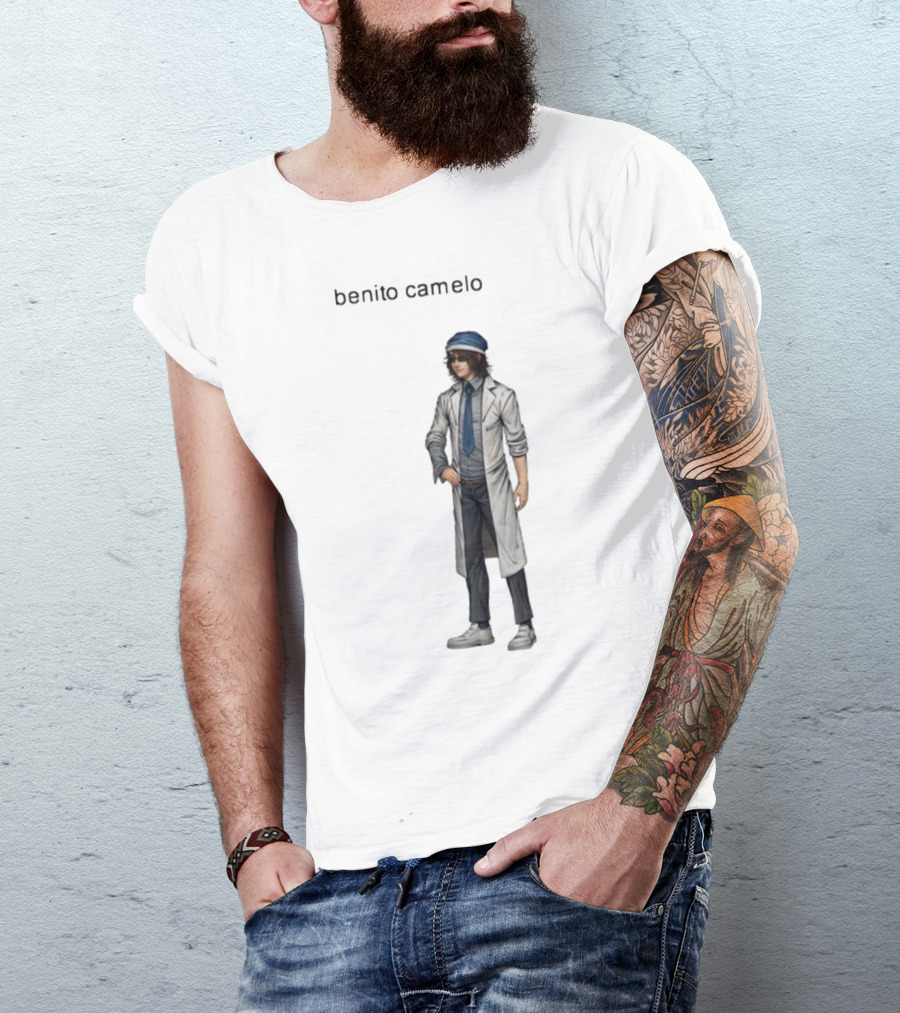 Sempre Benito Camelo Character In White Coat And Blue Hat T-Shirt