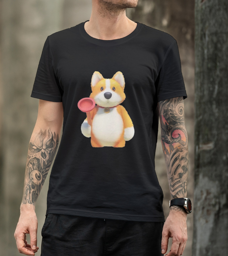 Xbox Gear Party Animals Corgi Figure With Plunger Animation T-Shirt